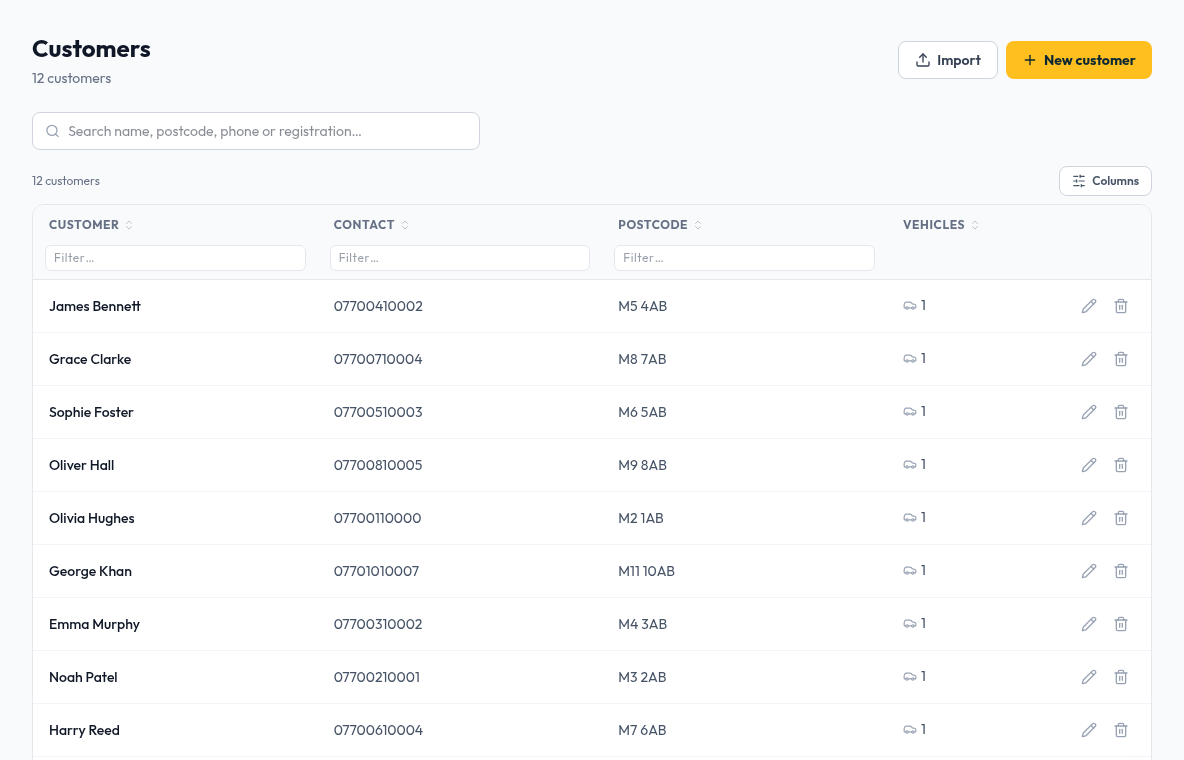 Your whole customer book, searchable